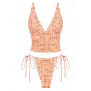 Seamolly 2 Piece Gingham Swimsuit Size Medium